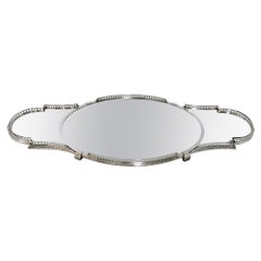 3-Piece Antique French Mirrored Silver Plateau, circa 1900