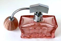 (3) Conjunto de Fragancia de Cristal Art Decó Atribuido Baccarat Francés Ca.1930