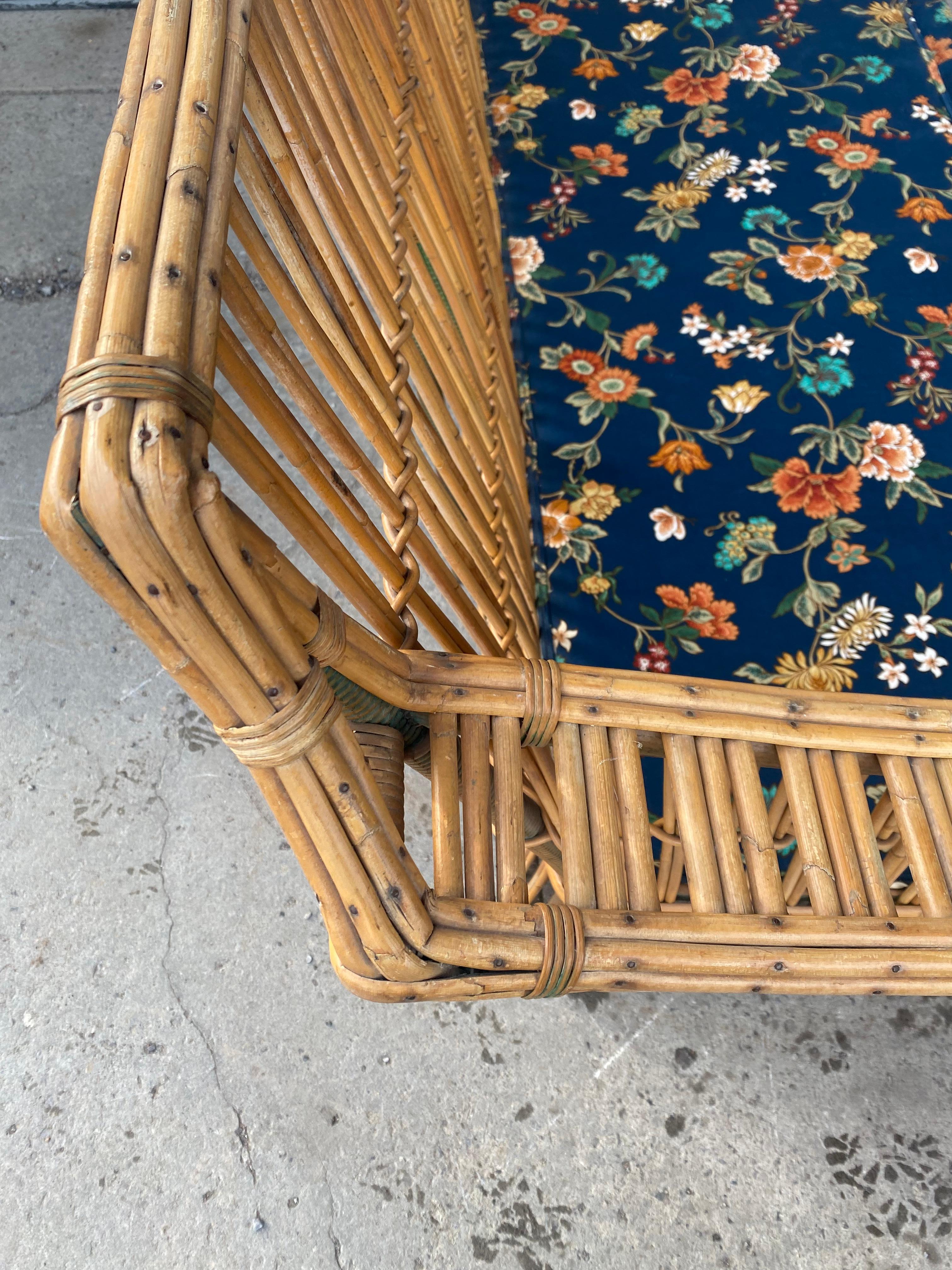 3 Piece Art Deco Stick Wicker / Reed Suite, Sofa and Chairs  by Ficks Reed 10