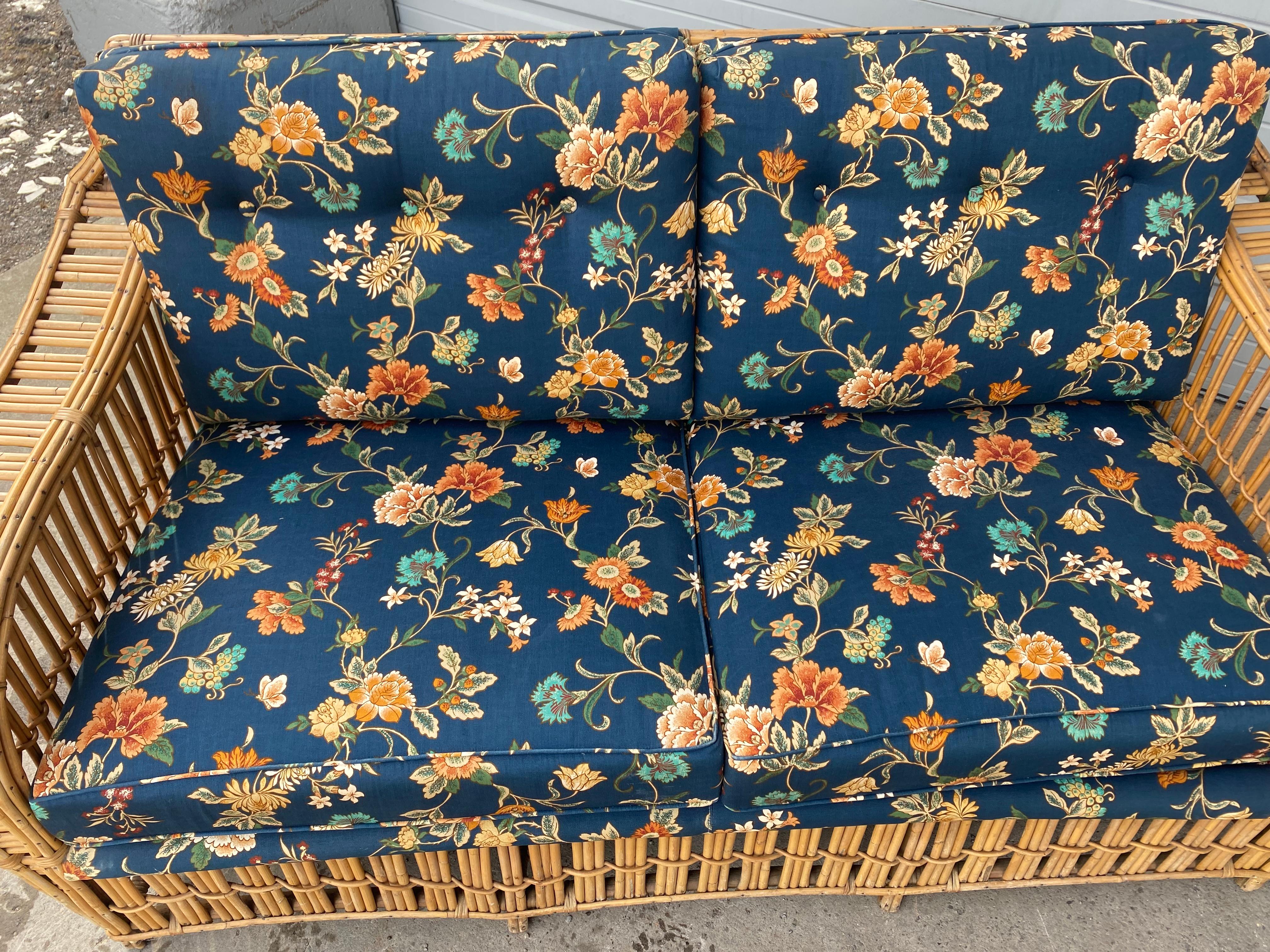 3 Piece Art Deco Stick Wicker / Reed Suite, Sofa and Chairs  by Ficks Reed 13