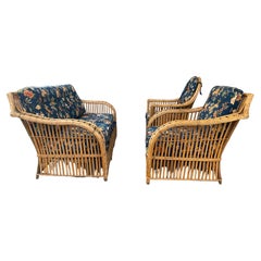 3 Piece Art Deco Stick Wicker / Reed Suite, Sofa and Chairs  by Ficks Reed