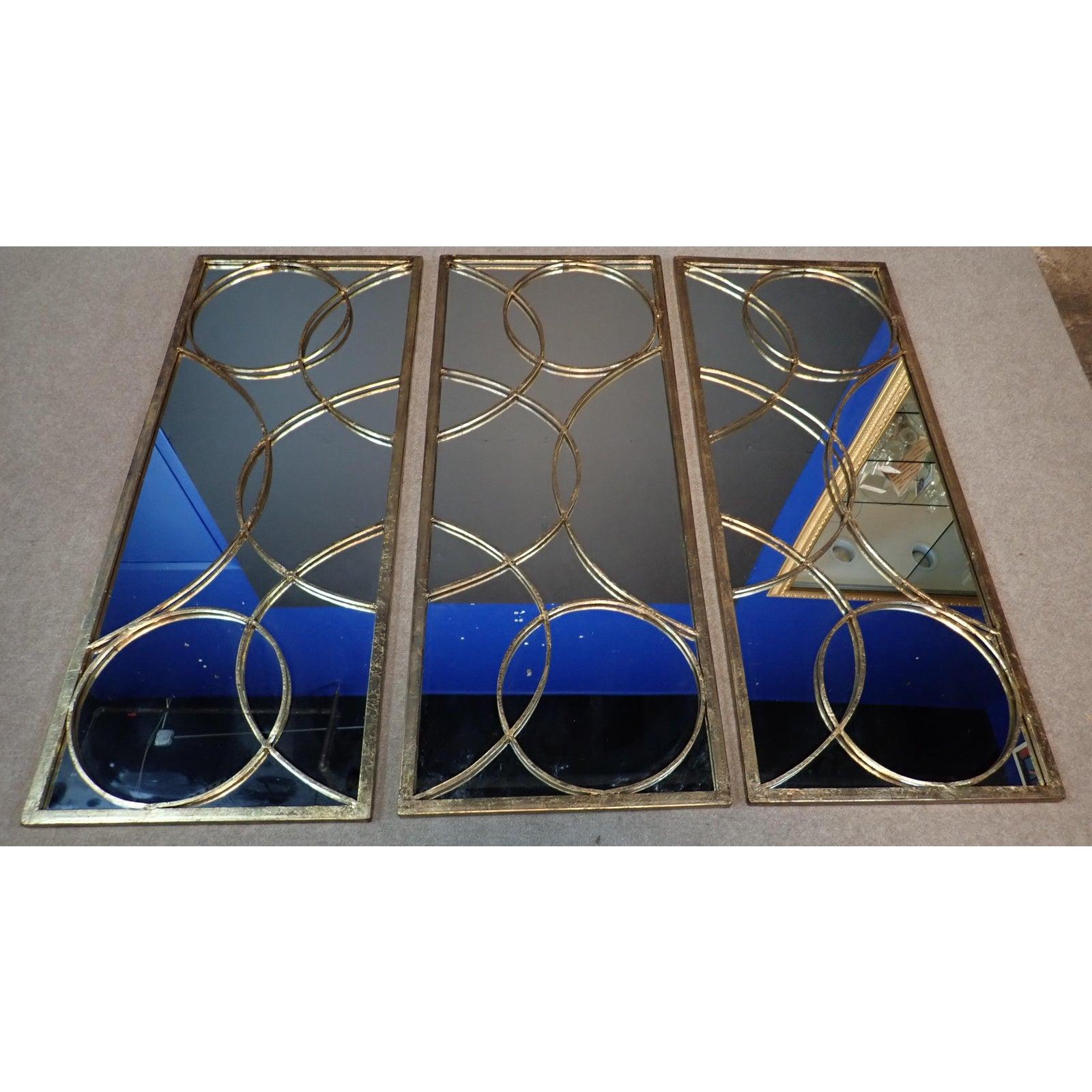 3 piece gold mirror set