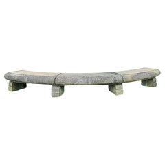 Antique 3-piece bluestone garden bench 19th Century