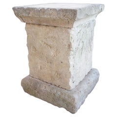 3-Piece Carved and Distressed Limestone Pedestal from the South of France