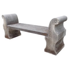 3-Piece Carved Italian Limestone Garden Bench