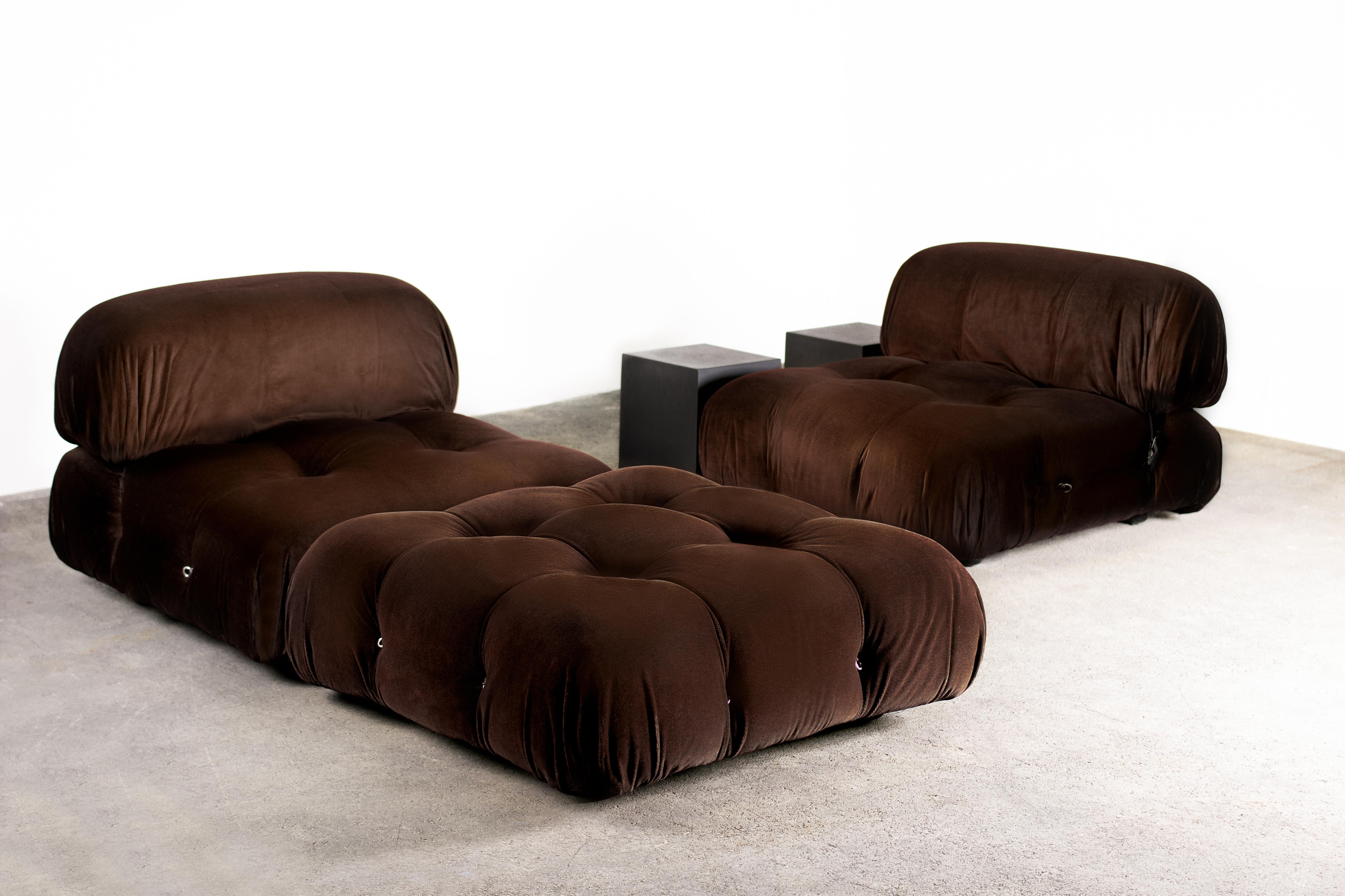 3-Piece Chocolate Camaleonda Sofa by Mario Bellini for C&B Italia 'B&B Italia' 3