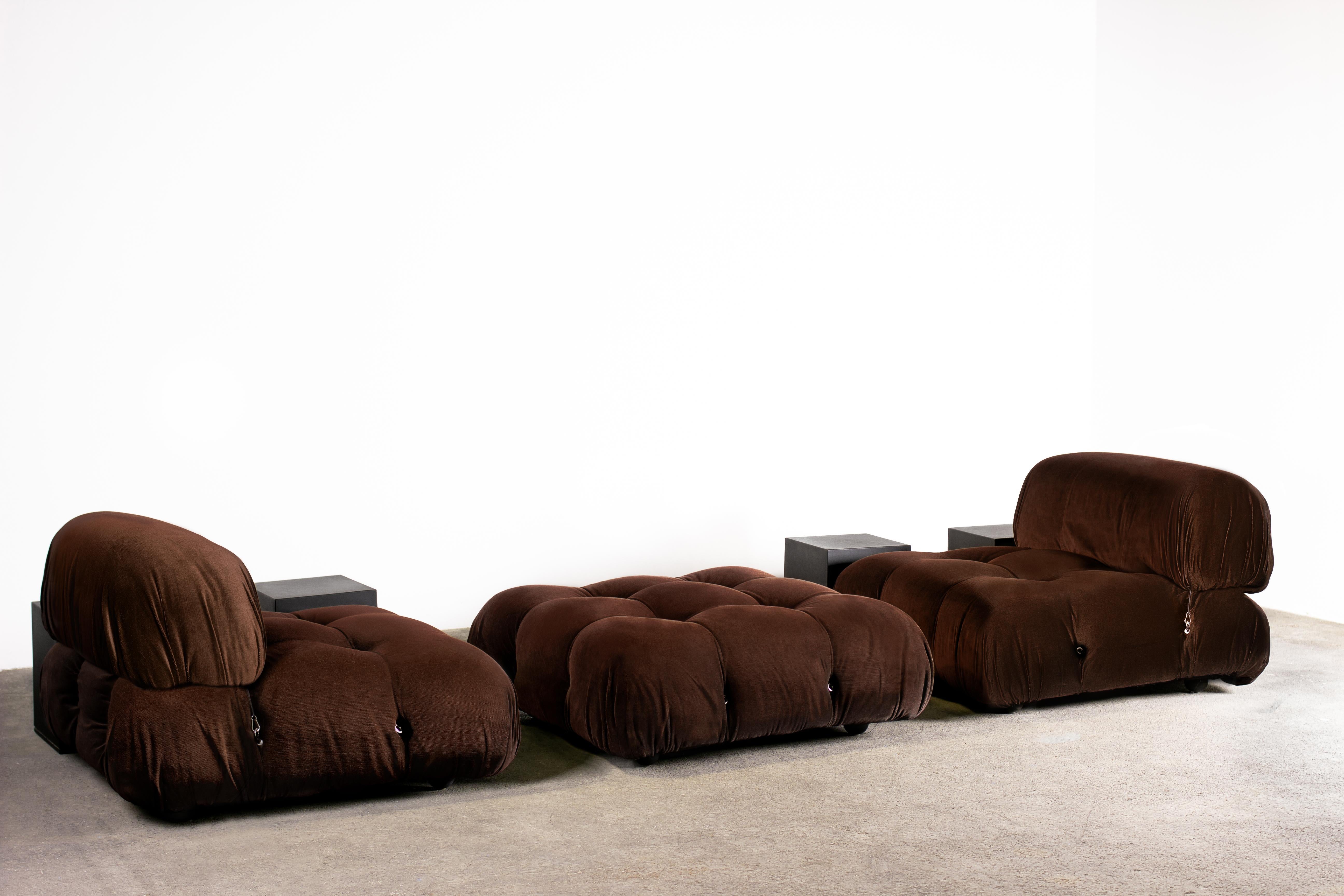 3-Piece Chocolate Camaleonda Sofa by Mario Bellini for C&B Italia 'B&B Italia' 4