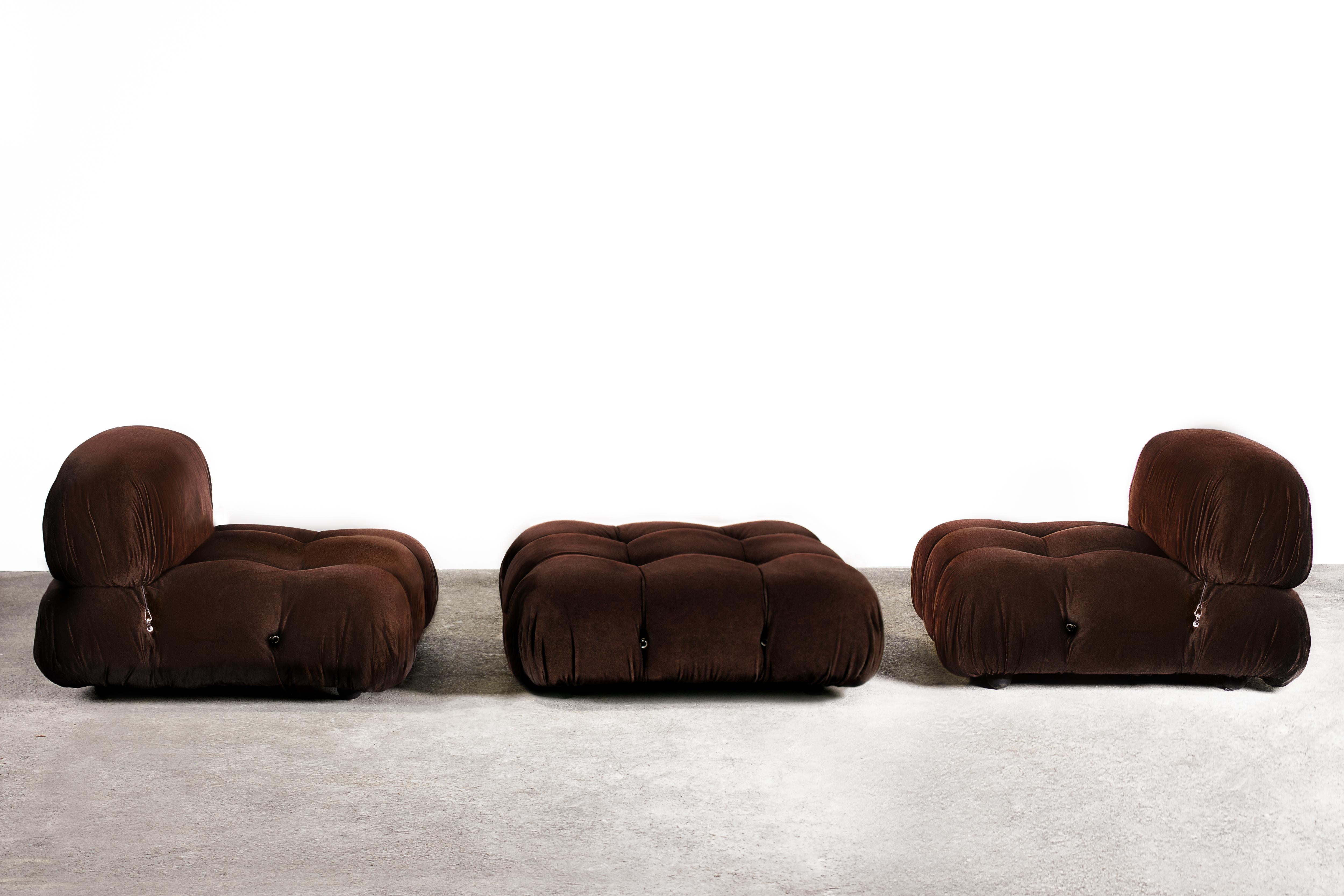 3-Piece Chocolate Camaleonda Sofa by Mario Bellini for C&B Italia 'B&B Italia' 5