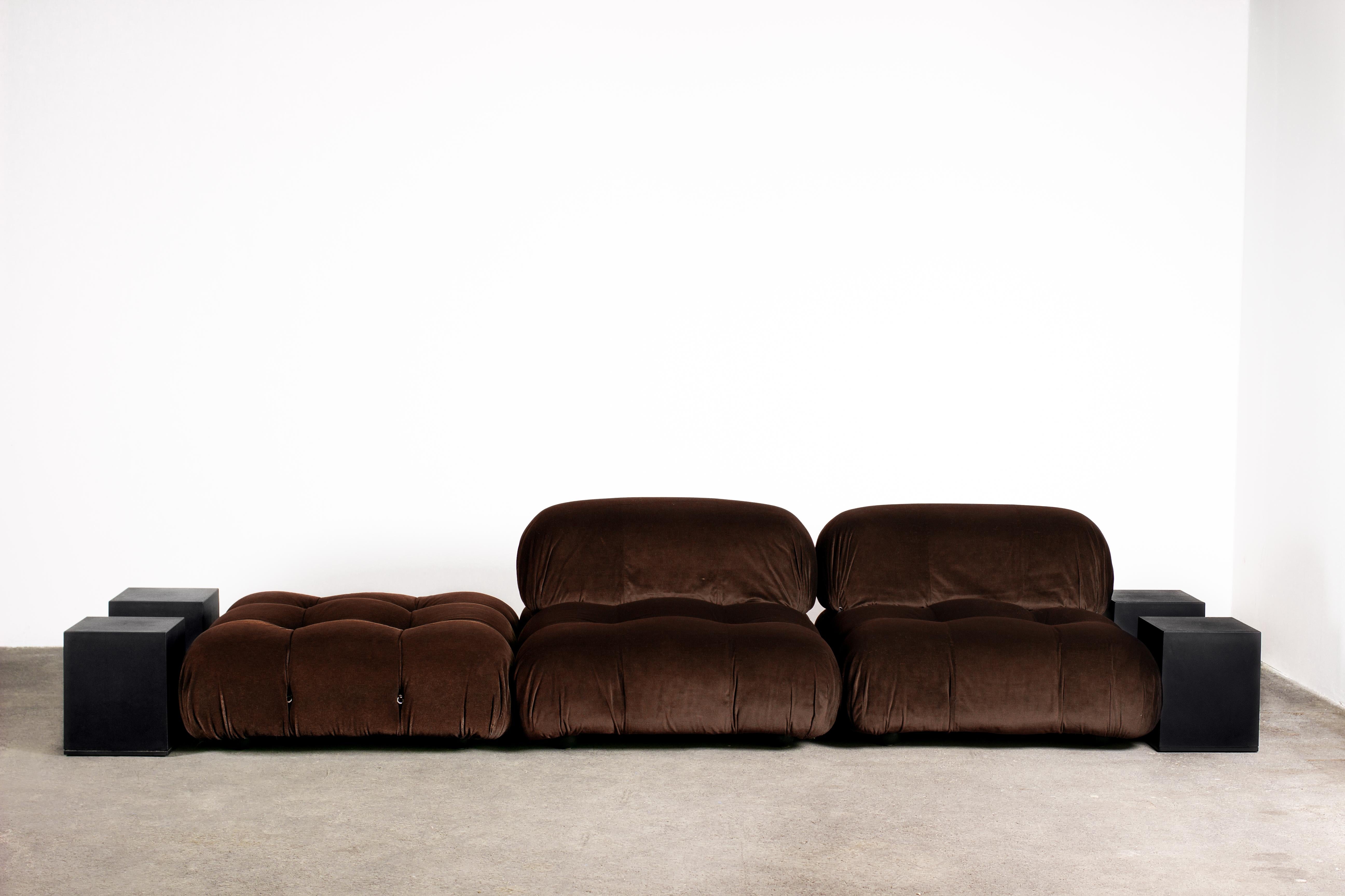 Mid-Century Modern 3-Piece Chocolate Camaleonda Sofa by Mario Bellini for C&B Italia 'B&B Italia'