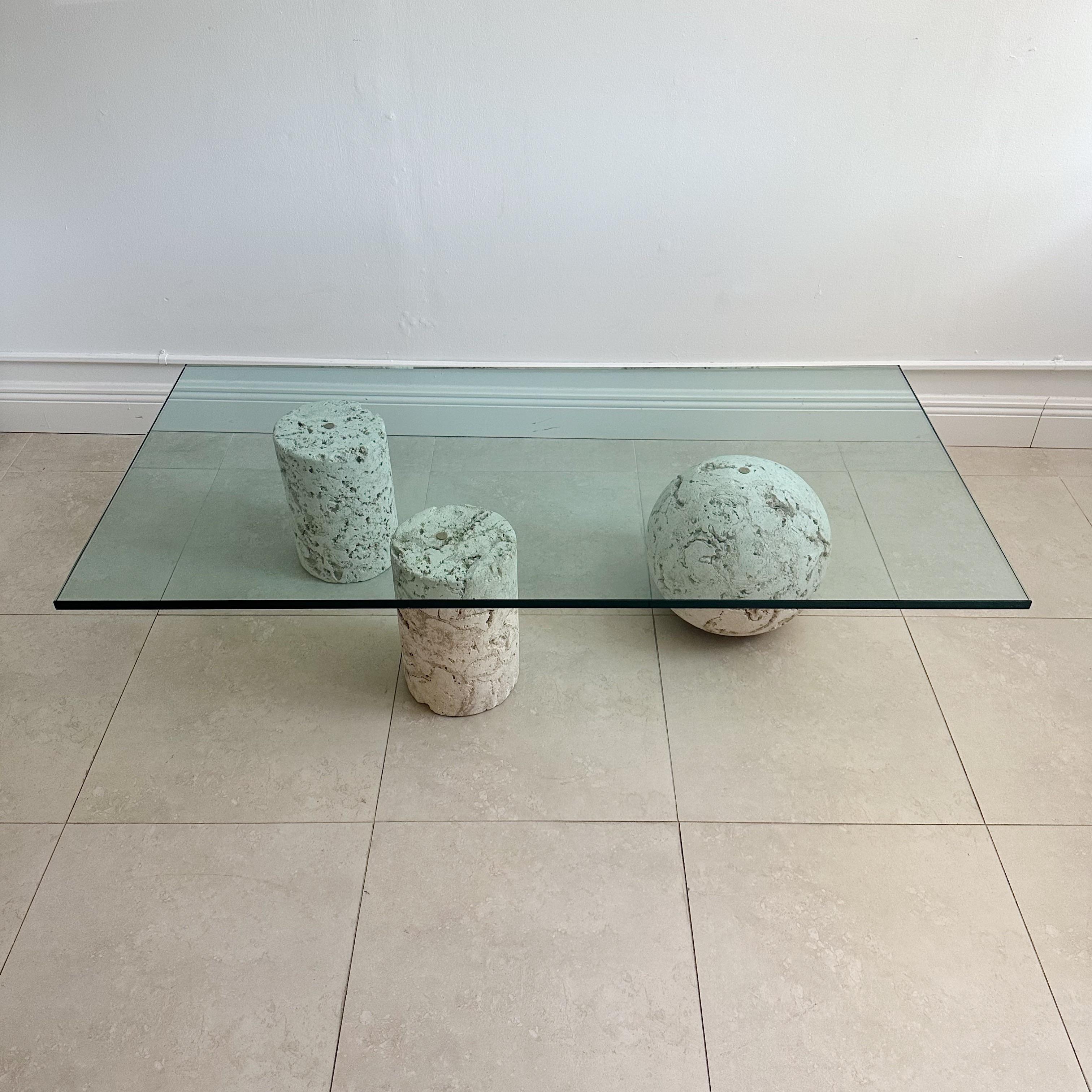 Mid-Century Modern 3 Piece Coquina Coral Stone Coffee Table For Sale