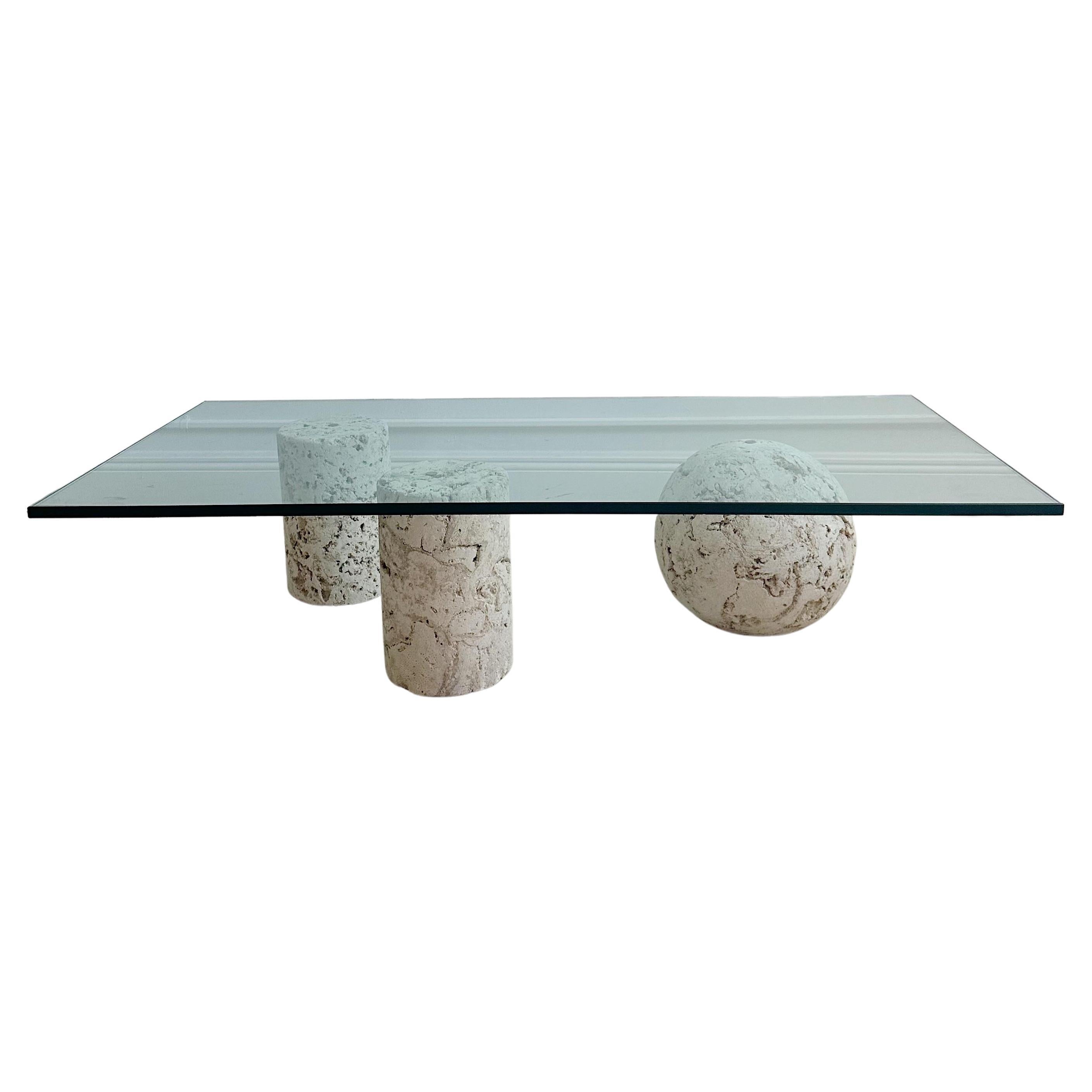 3 Piece Coquina Coral Stone Coffee Table For Sale