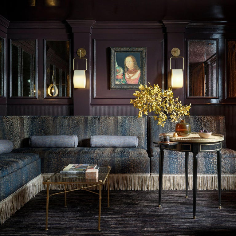 3 Piece Custom Corner Banquette Seating Newly Upholstered with Fringe ...