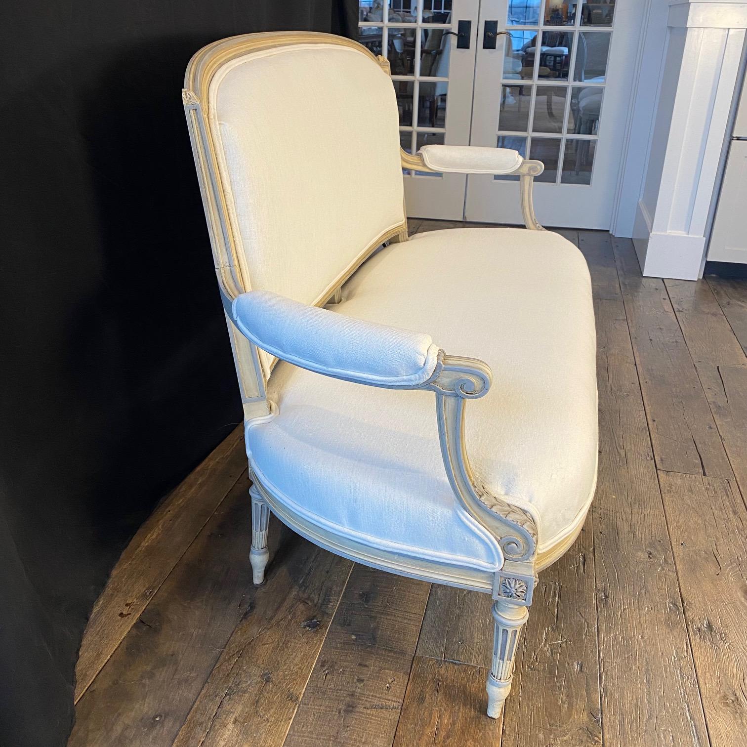 3 Piece Elegant and Rare 19th Century Classic French Louis XVI Salon Set For Sale 1