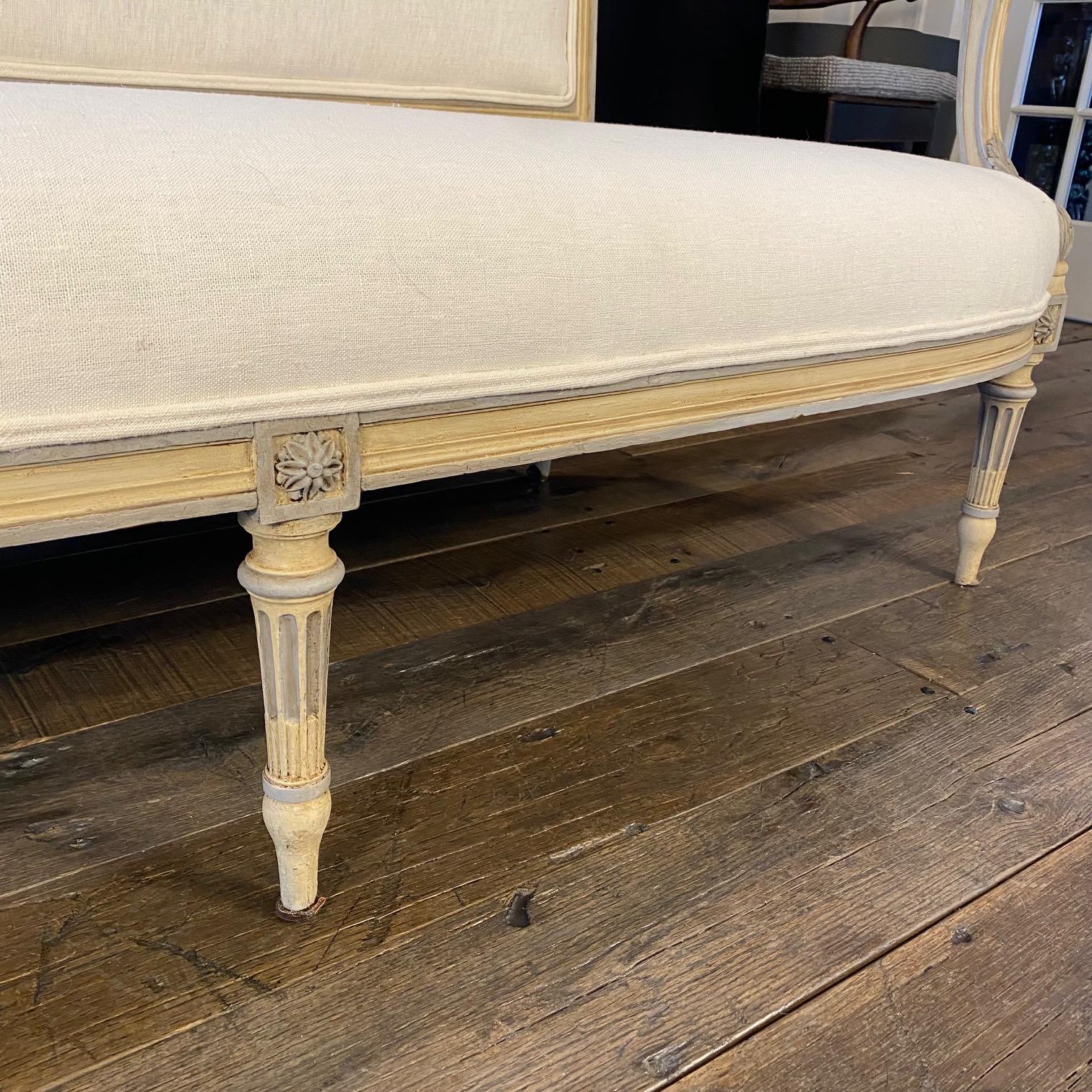 3 Piece Elegant and Rare 19th Century Classic French Louis XVI Salon Set For Sale 2