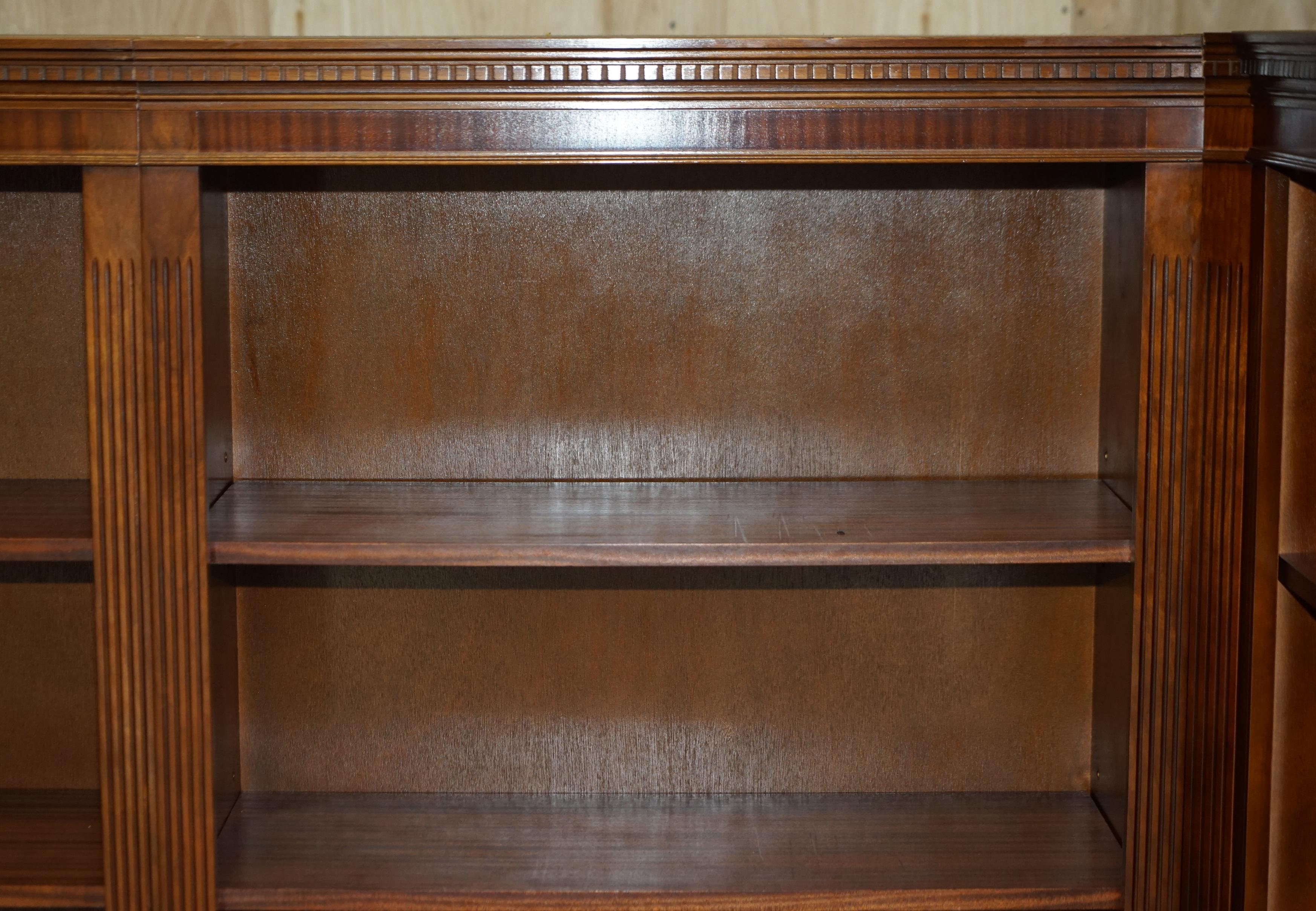 3 Piece Flamed Hardwood Open Library Bookcase Part of a Suite Must See Pictures For Sale 4