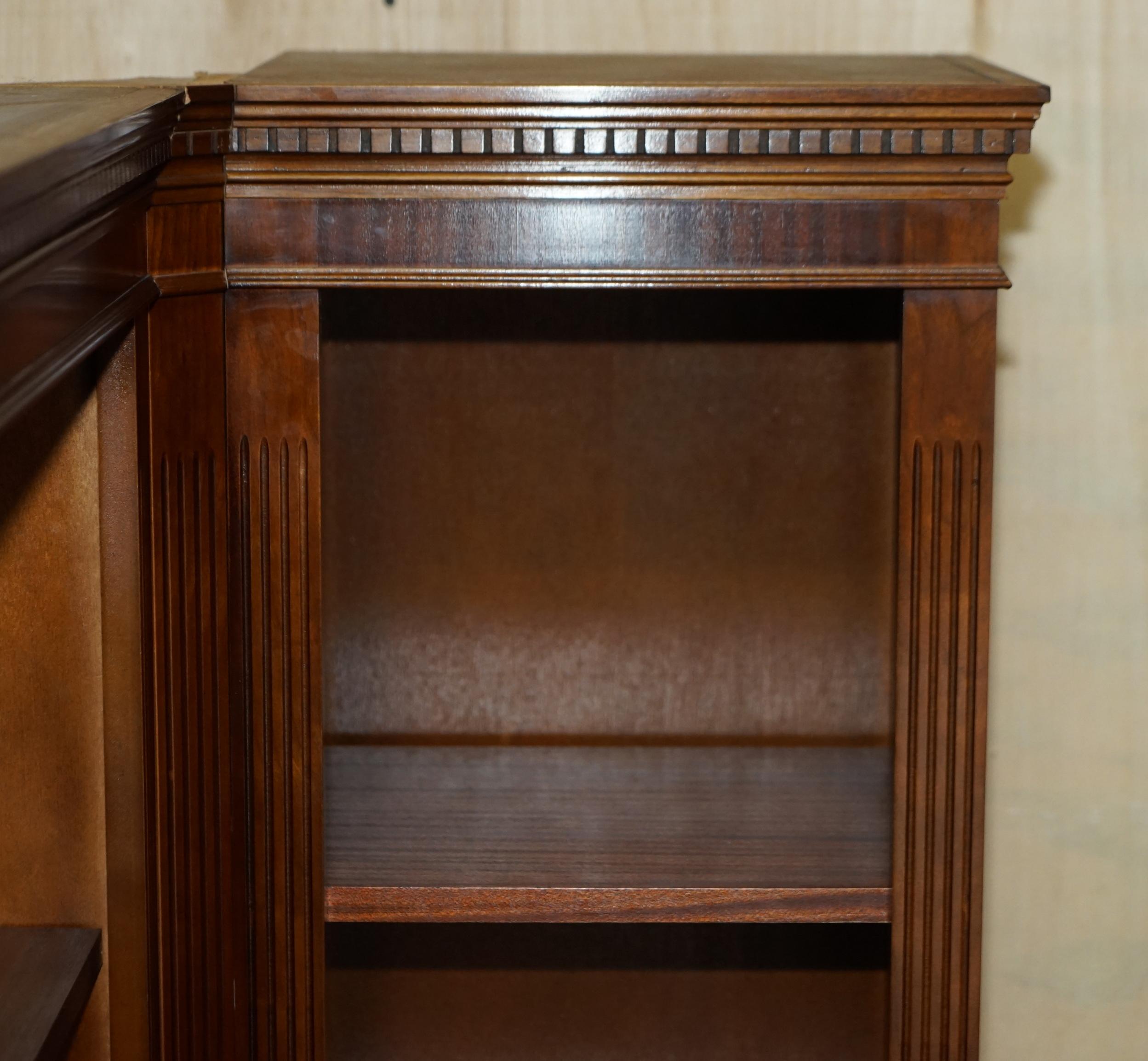 3 Piece Flamed Hardwood Open Library Bookcase Part of a Suite Must See Pictures For Sale 12