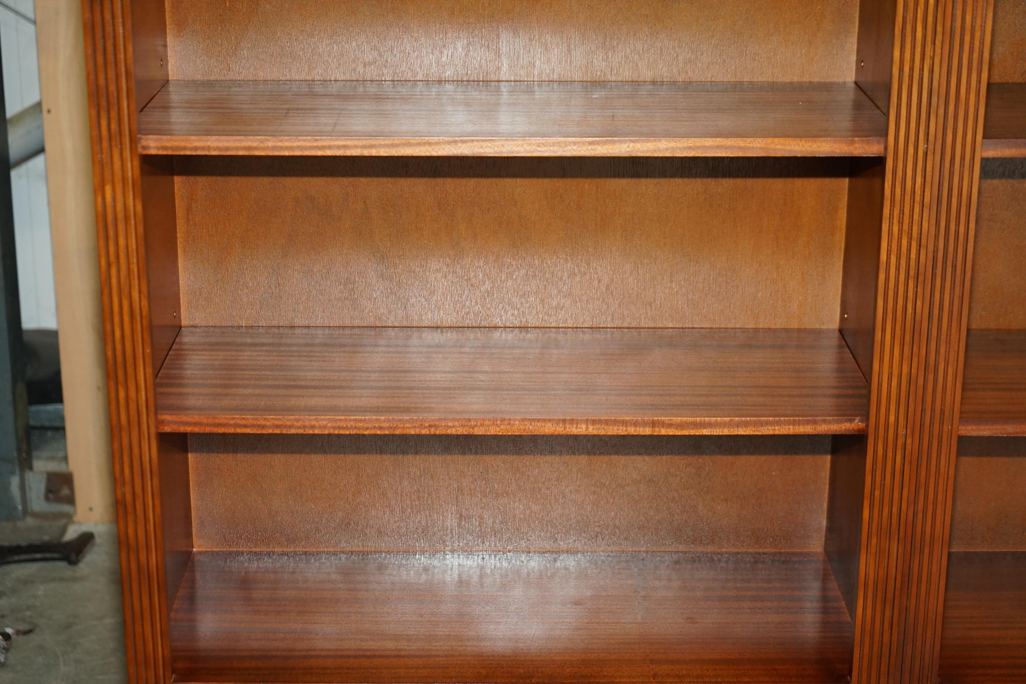 3 Piece Flamed Hardwood Open Library Bookcase Part of a Suite Must See Pictures For Sale 1
