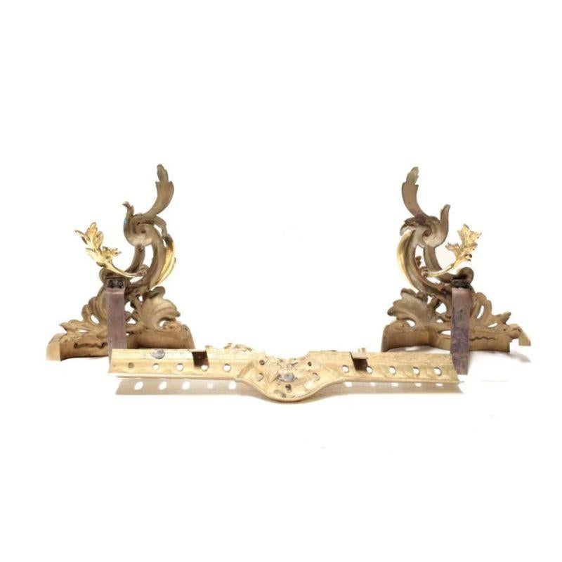 3 Piece French gilt bronze chenet andiron, foliate scroll accents, 19th century

A stunning 3 piece French gilt bronze chenet andiron, 19th century. Foliate scroll and floral accents.

Additional Information:
Color: Gold 
Style: French
Age: