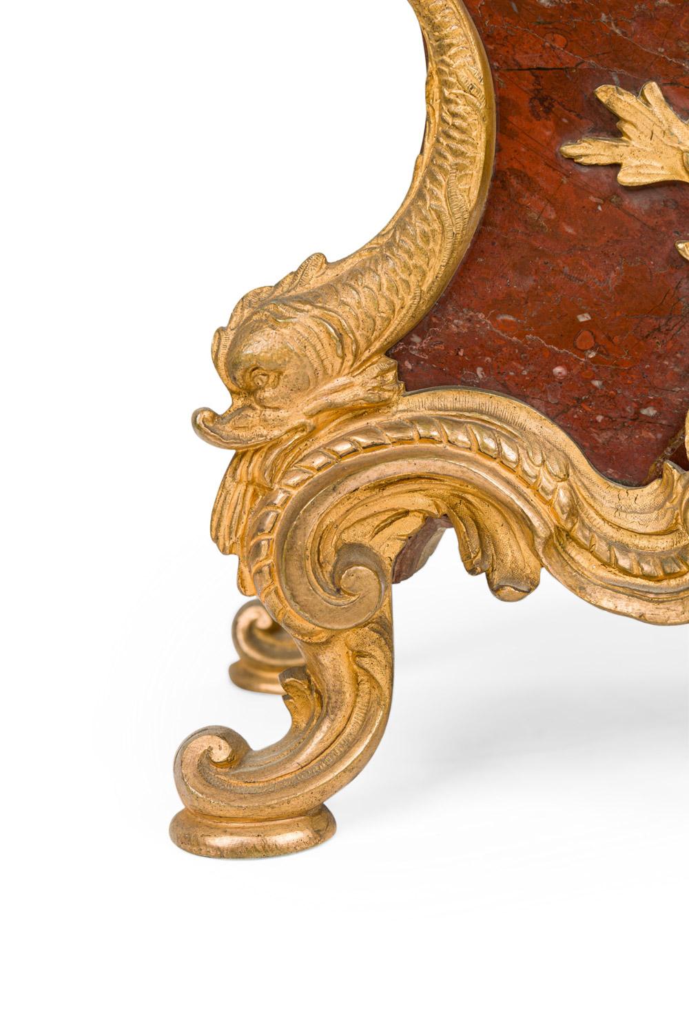 3-Piece French Louis XV Style Bronze Clock Set For Sale 9