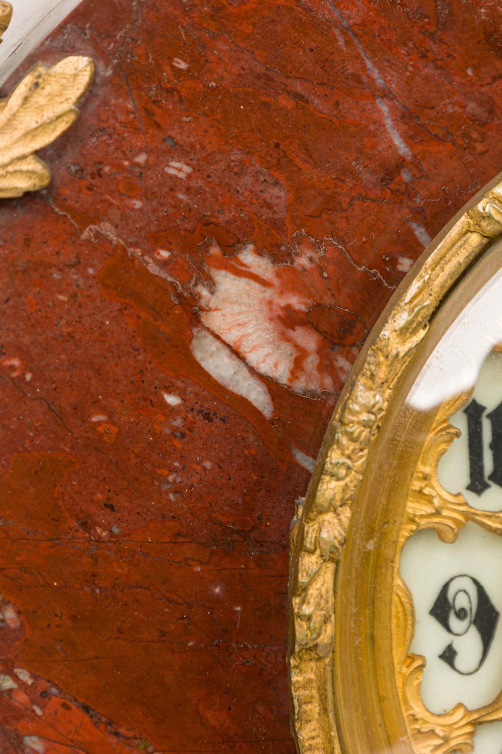 3-Piece French Louis XV Style Bronze Clock Set For Sale 10