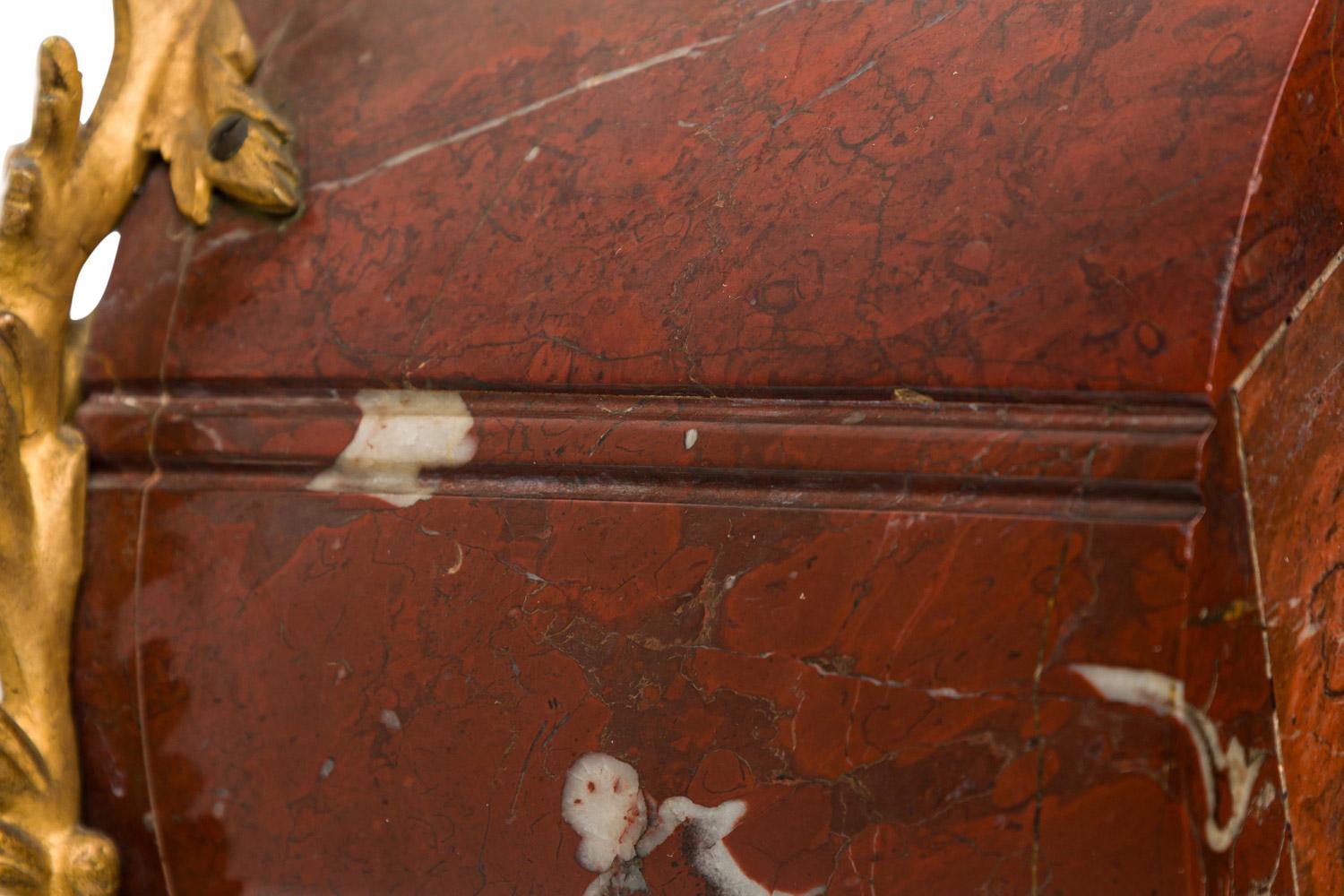 3-Piece French Louis XV Style Bronze Clock Set For Sale 11