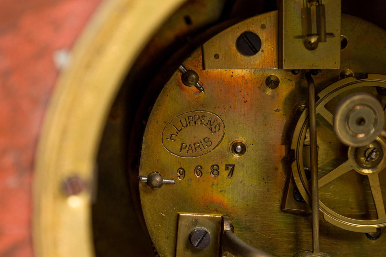 3-Piece French Louis XV Style Bronze Clock Set For Sale 12