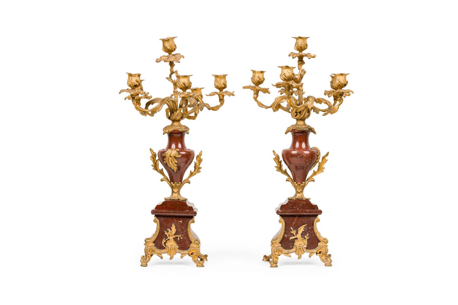 3-Piece French Louis XV Style Bronze Clock Set For Sale 15