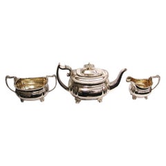 3-Piece George 111 Regency Silver Teaset Dated 1814/18, Charles Fox, London