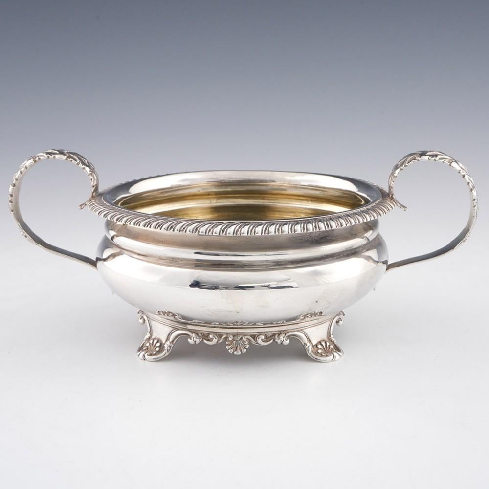 3 Piece George IV Sterling Silver Tea Set London, 1825 For Sale 8