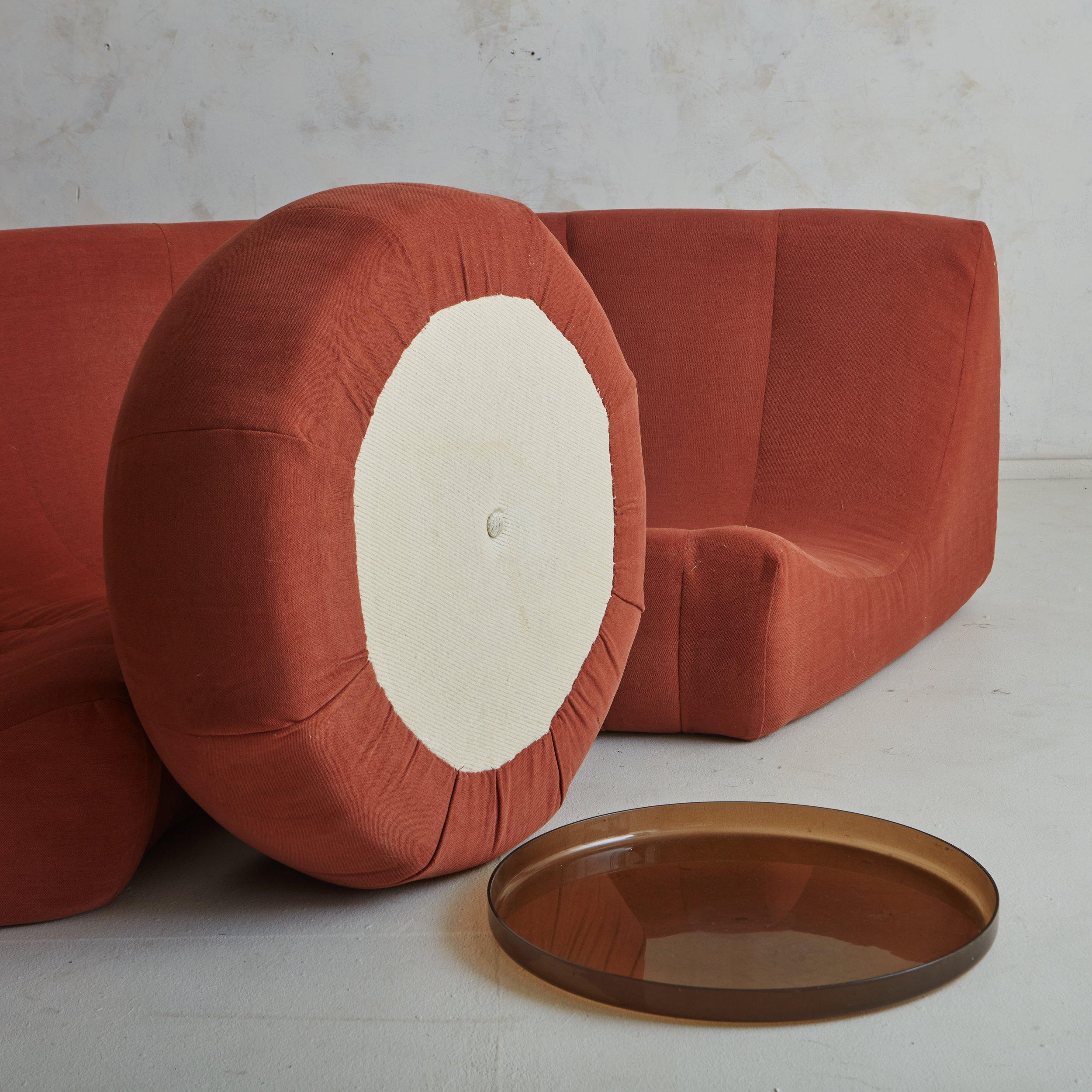 Mid-Century Modern 3-Piece 'Gilda' Sofa with Ottoman by Michel Ducaroy for Ligne Roset, France 1972 For Sale