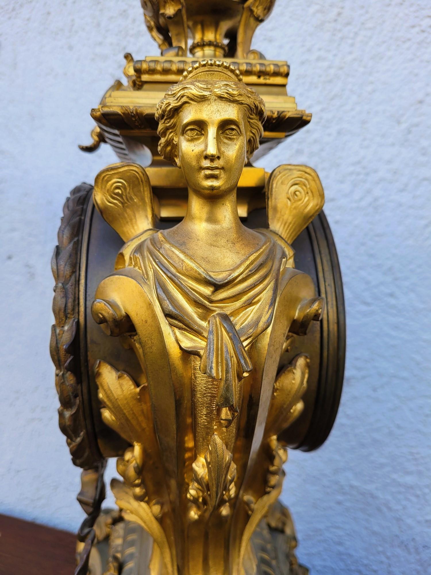 3 Piece Gilt Bronze Trim, Napoleon III, 19th Century For Sale 6