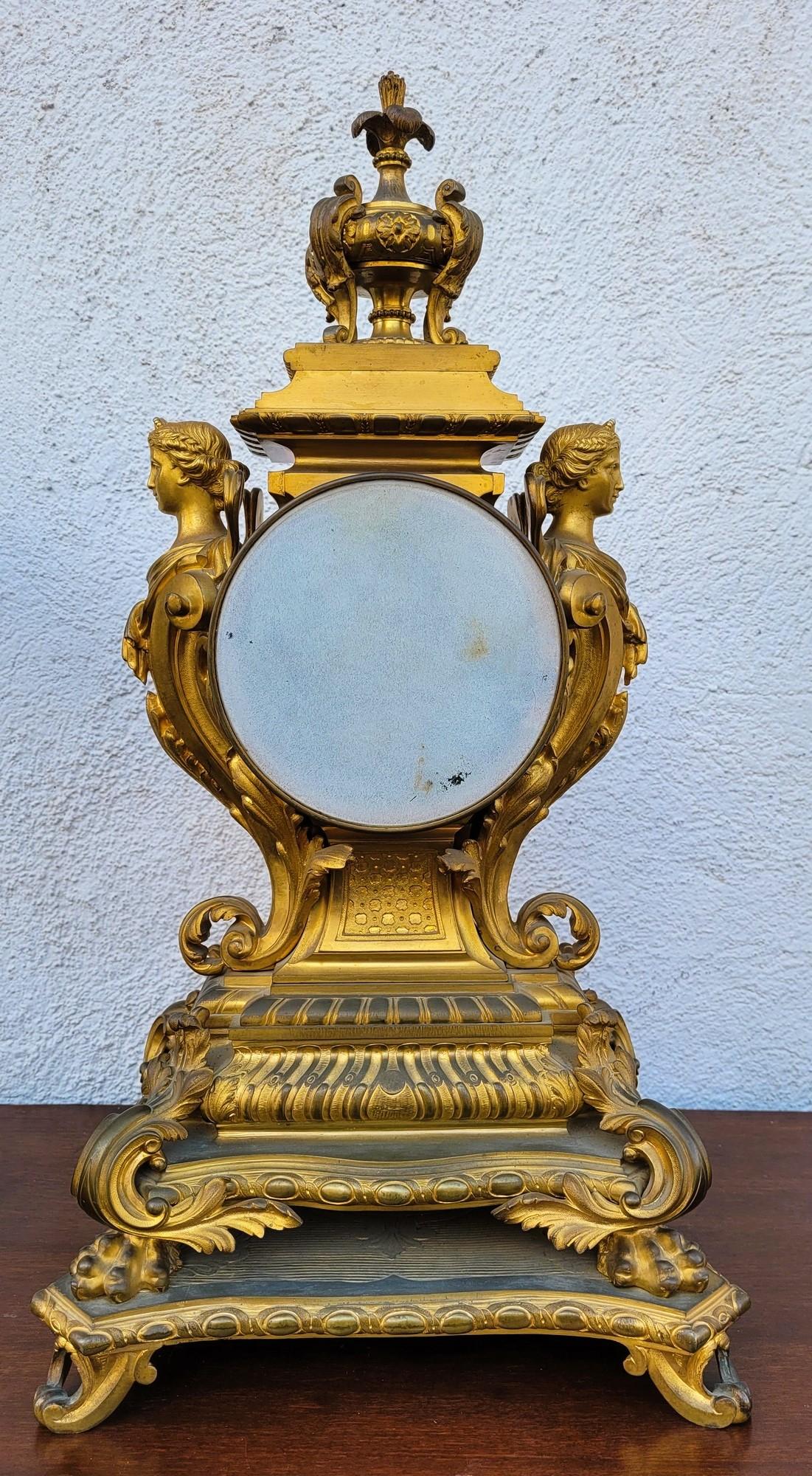 3 Piece Gilt Bronze Trim, Napoleon III, 19th Century For Sale 8