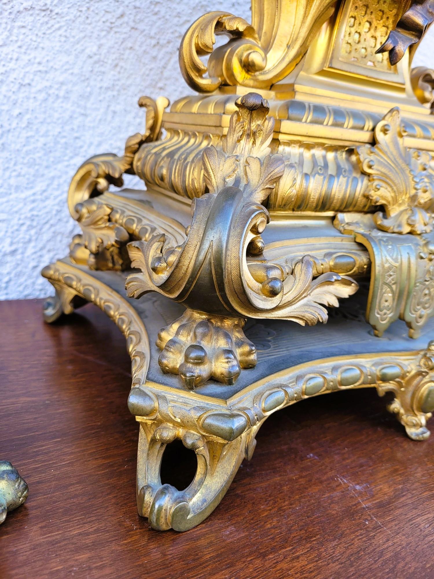 3 Piece Gilt Bronze Trim, Napoleon III, 19th Century For Sale 3