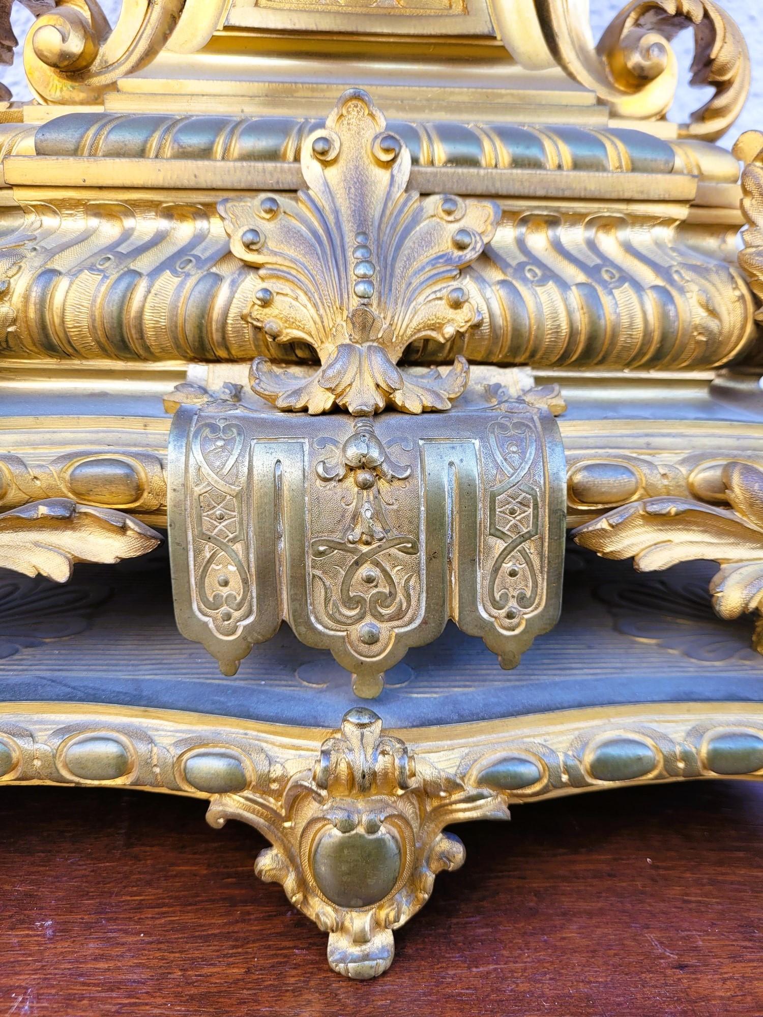 3 Piece Gilt Bronze Trim, Napoleon III, 19th Century For Sale 4