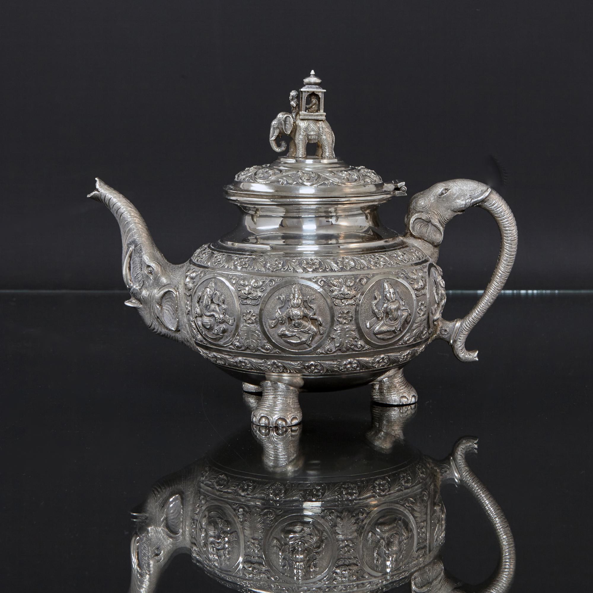 3-piece Indian silver tea set In Good Condition In London, GB