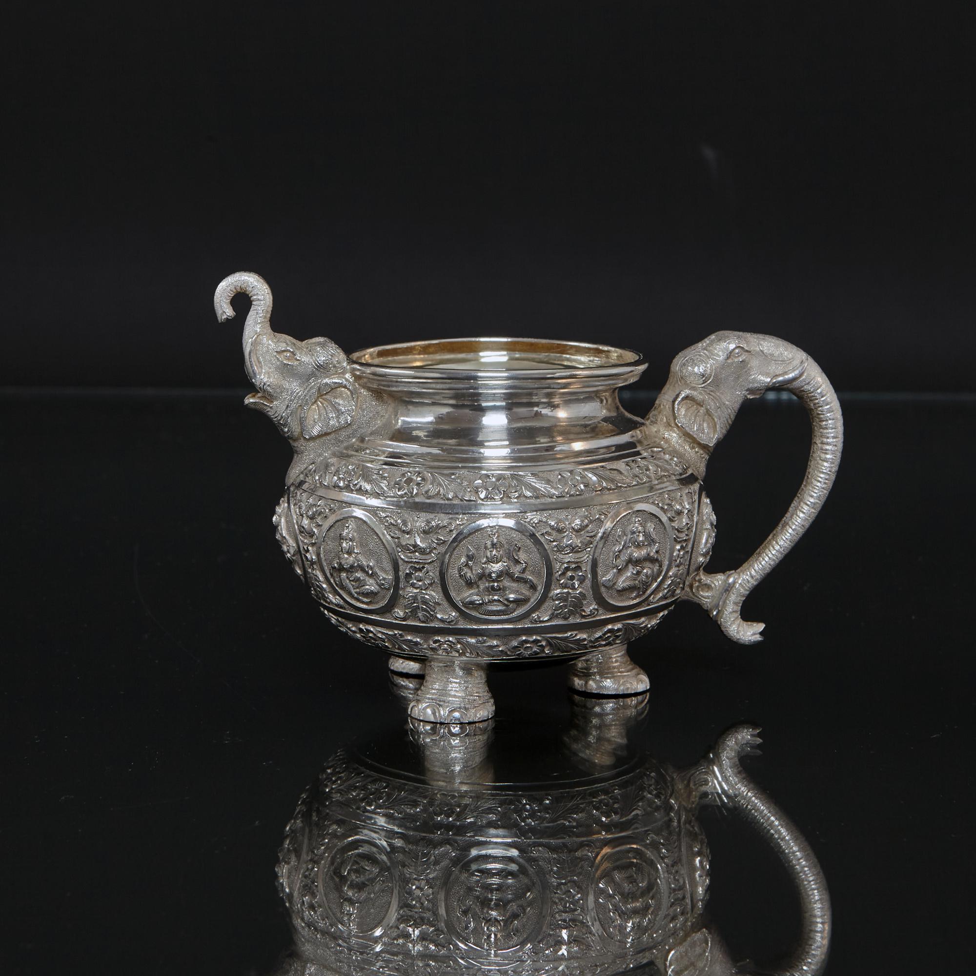 20th Century 3-piece Indian silver tea set