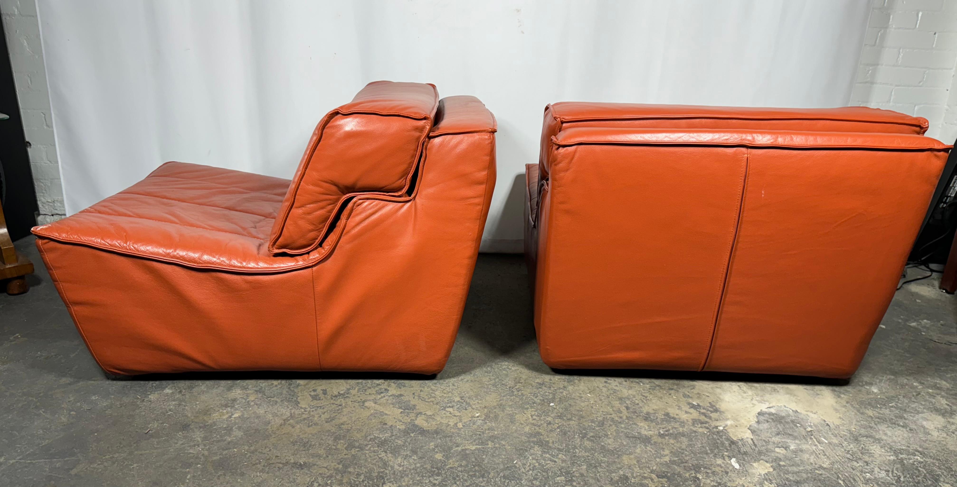 Post-Modern 3 Piece Leather suite by Sylvain Joly for Chateau d'Ax, Made in Italy 2000s