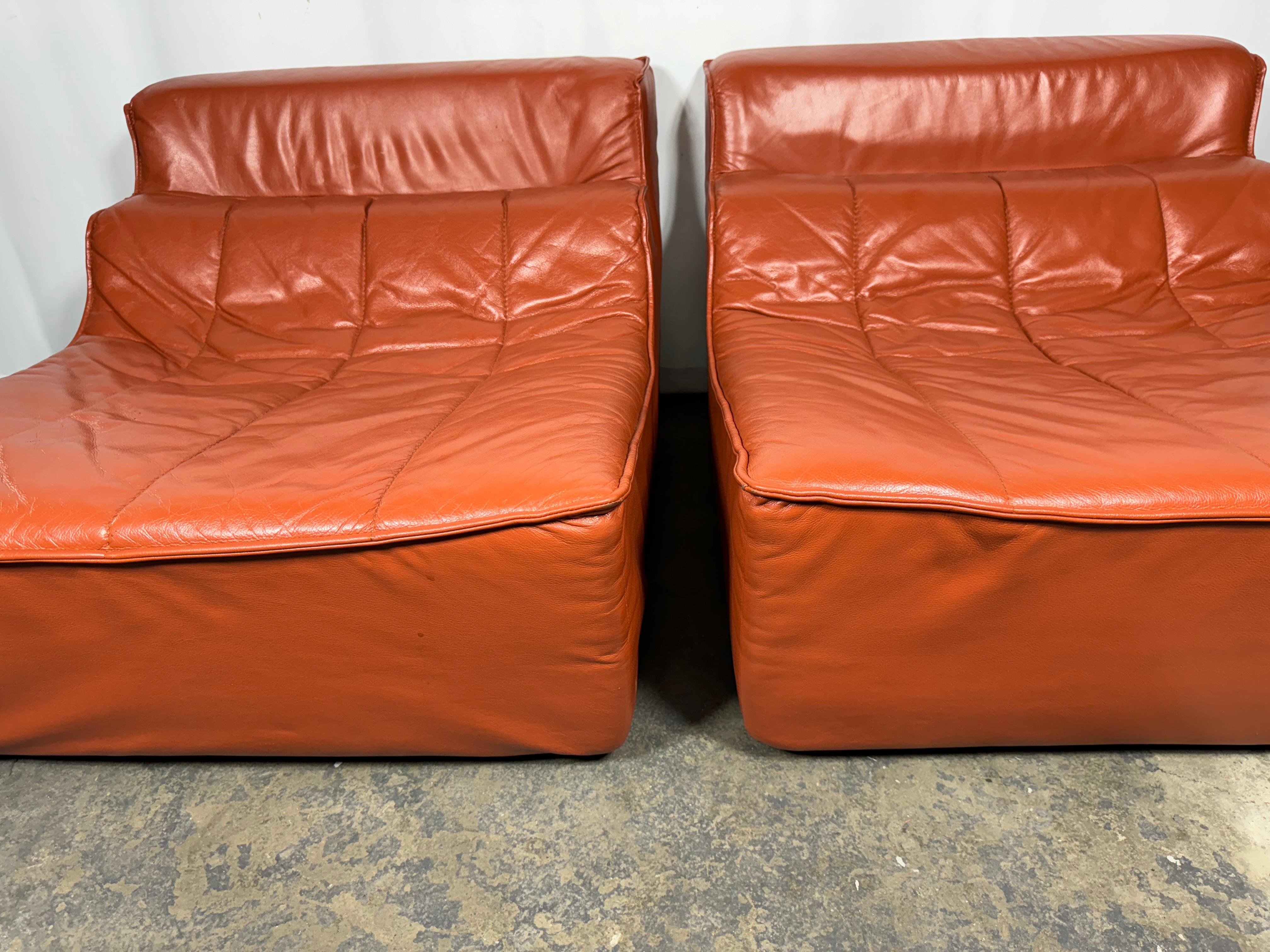 Contemporary 3 Piece Leather suite by Sylvain Joly for Chateau d'Ax, Made in Italy 2000s