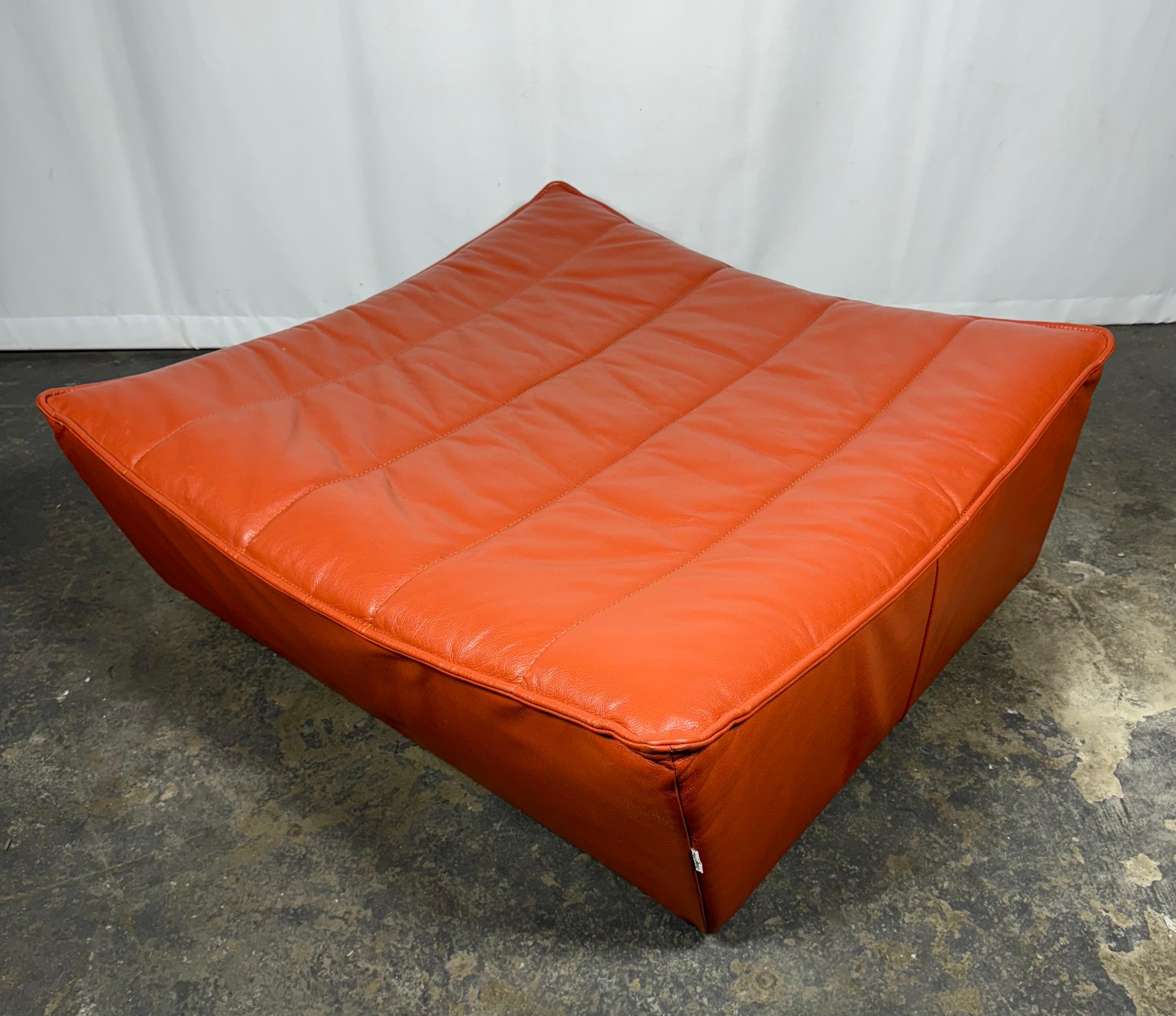 3 Piece Leather suite by Sylvain Joly for Chateau d'Ax, Made in Italy 2000s 3