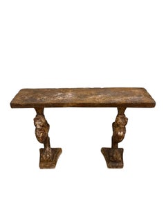 3 Piece Lion Leg Cement Composed Console