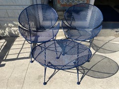 3 Piece Mid-Century Salterini 'Radar' Patio Garden Chairs and Small Table