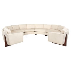 Milo Baughman Circular Sectional with Walnut Legs