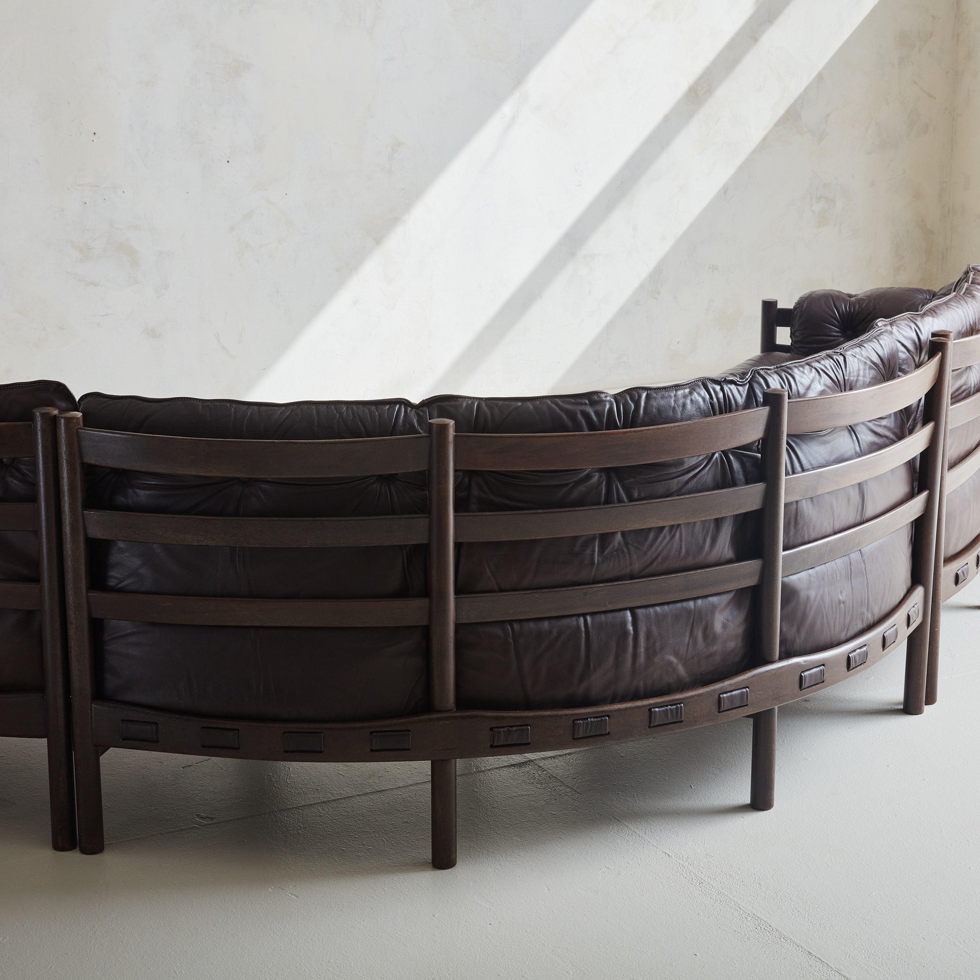 Cuir Canapé 3 pièces Modèle 925 d'Arne Norell pour Coja Culemborg, Suède, années 1960 en vente