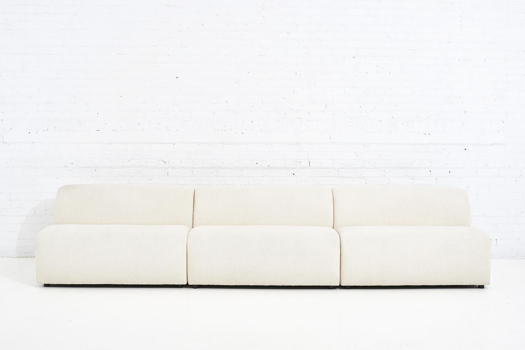 Mid-Century Modern 3 Piece Modular Sofa by Vladimir Kagan for Preview, 1988 For Sale
