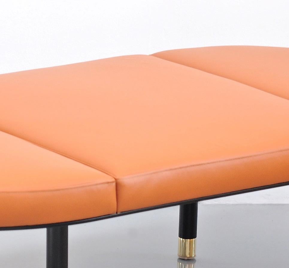 Powder-Coated 3 Piece Pill Leather Bench by Phase Design For Sale