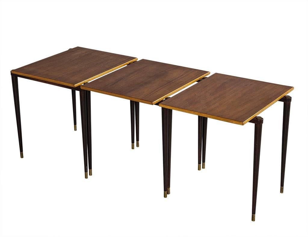 American Three-Piece Set of Deco Nesting Tables
