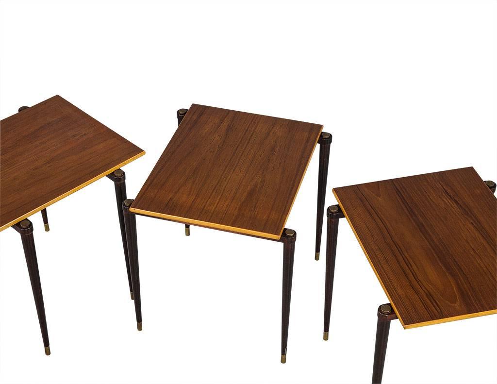 Three-Piece Set of Deco Nesting Tables In Good Condition In North York, ON