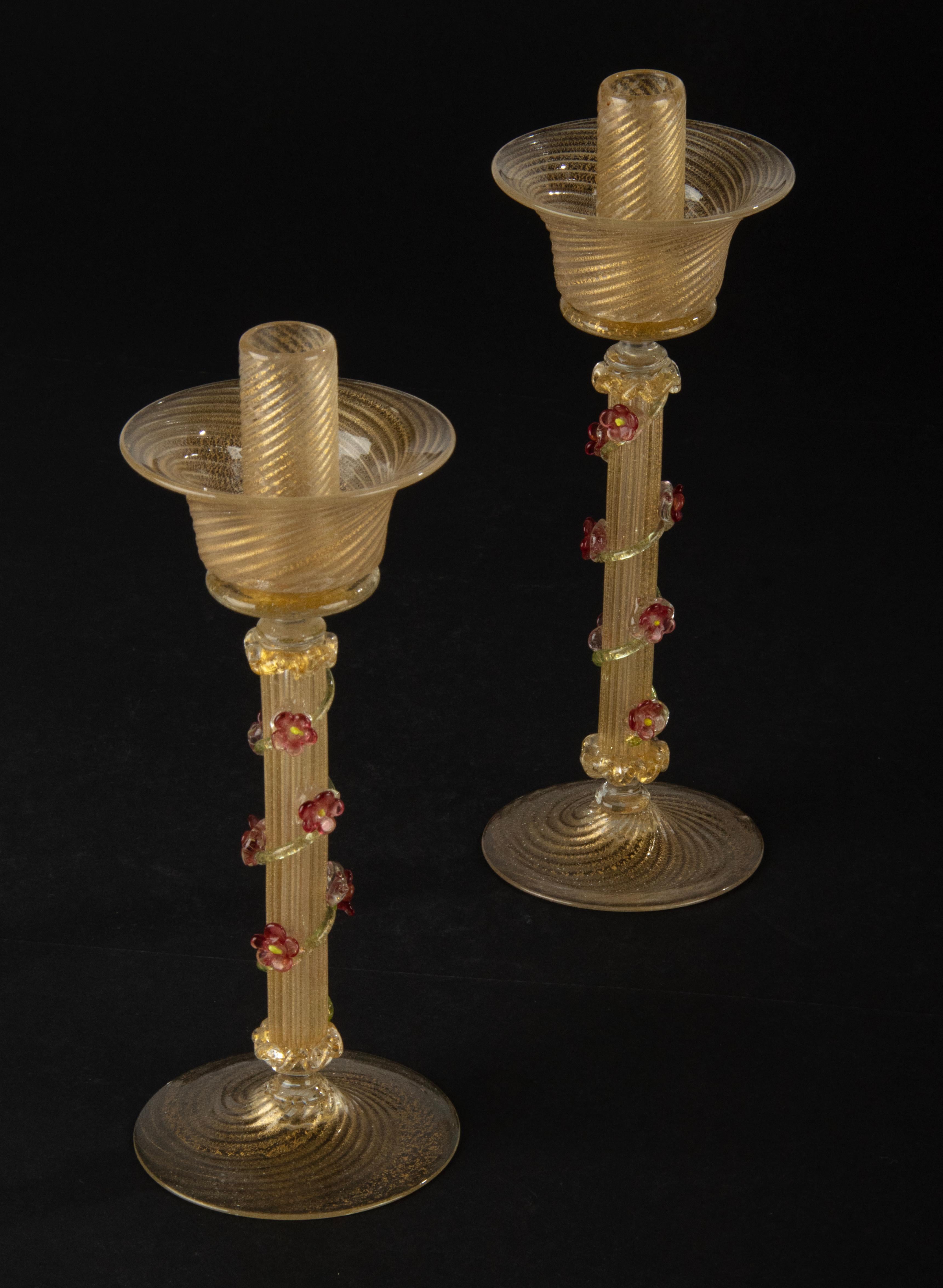 3-teiliges Set aus Muranoglas-Kerzenständern im Angebot 5