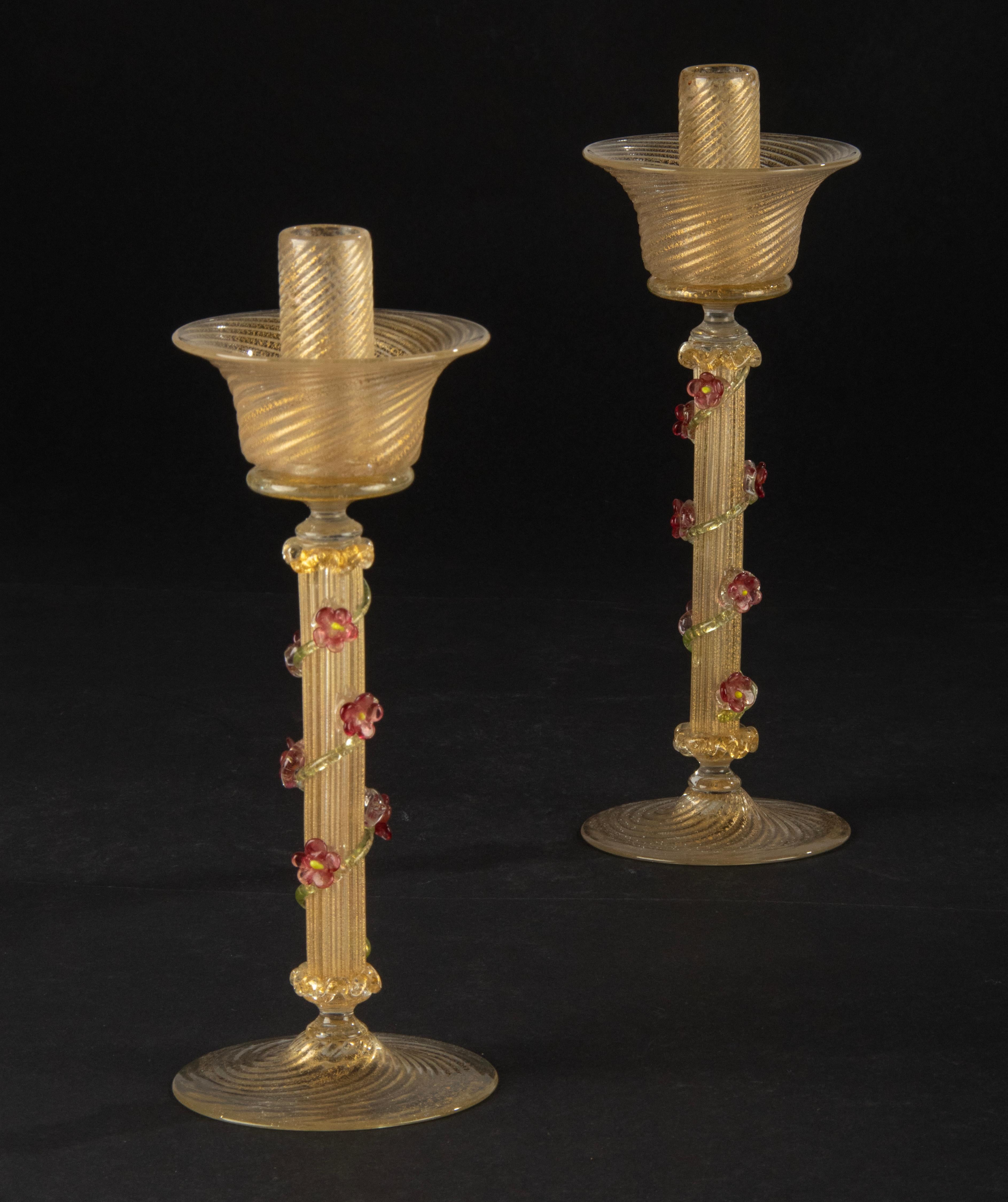 3-teiliges Set aus Muranoglas-Kerzenständern im Angebot 12