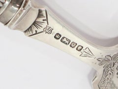 3 Piece Sterling Silver Ivory Cooper Bros. Antique English 1888 Cake Serving Set